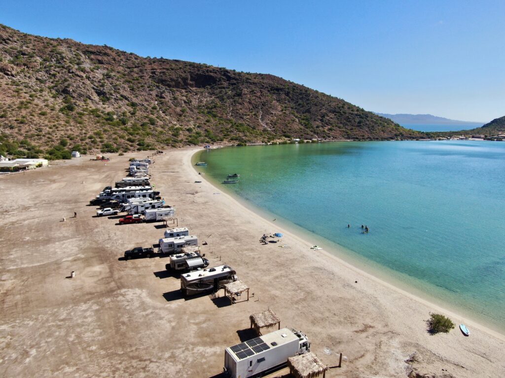 Playa Santispac Bahia Concepcion beach camping in baja
